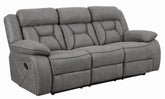 Coaster Higgins Pillow Top Arm Upholstered Motion Sofa Grey Model 602261